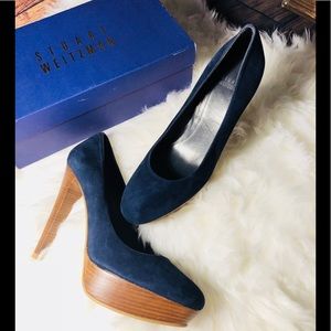 Stuart Weitzman Navy Platform Heels